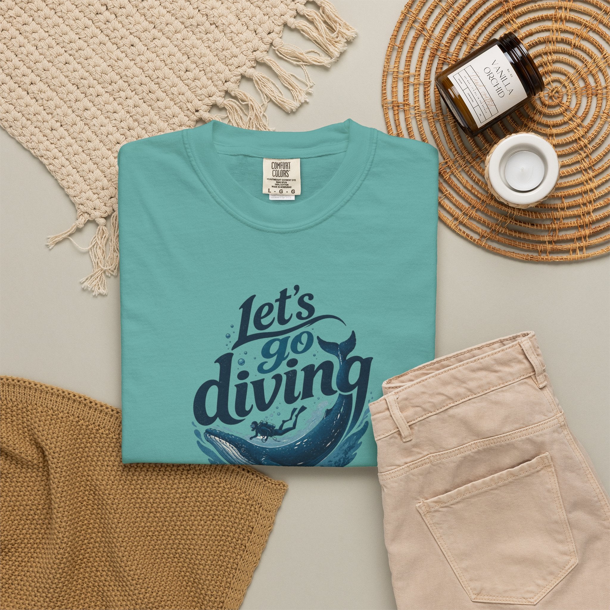 Let's go Diving Graphic T-Shirt — Beachy Summer Water Design