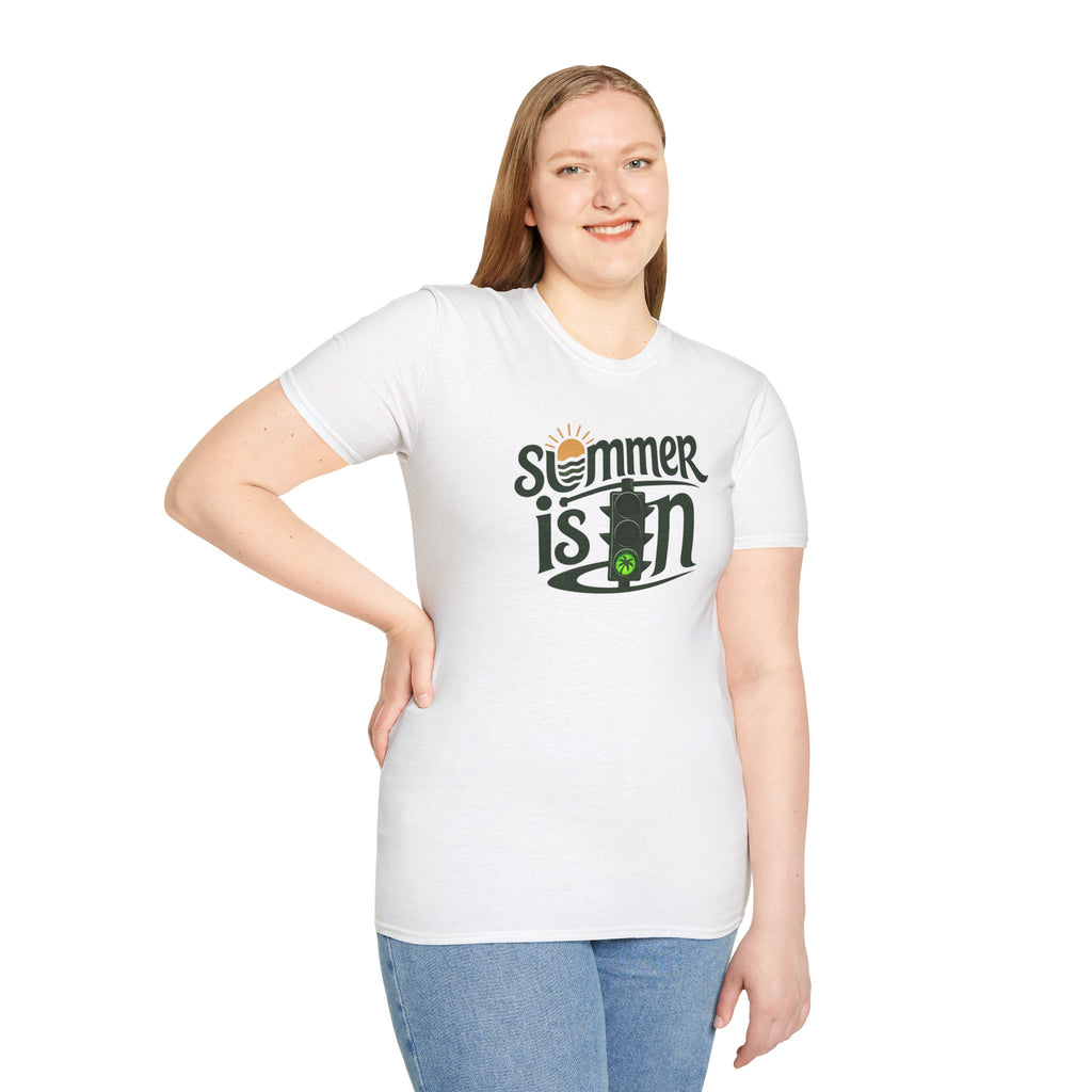 Summer Is On T-Shirt — Retro Traffic Light Sun Graphic Tee