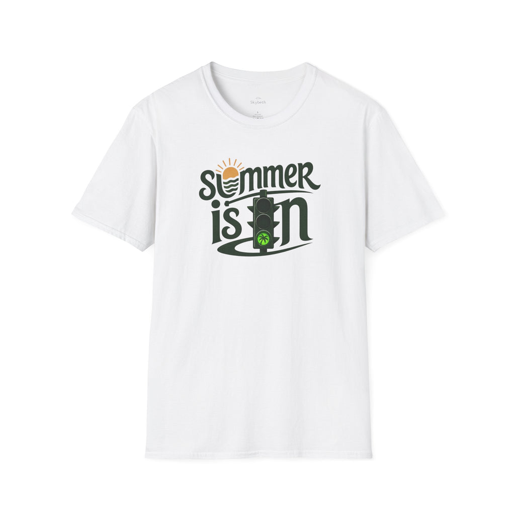 Summer Is On T-Shirt — Retro Traffic Light Sun Graphic Tee