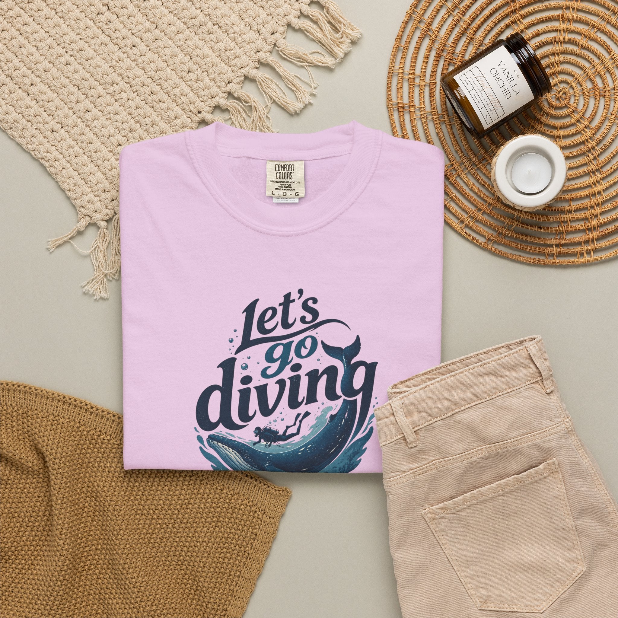Let's go Diving Graphic T-Shirt — Beachy Summer Water Design