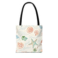 Seashell Beach Tote Bag — Watercolor Starfish & Shells All-Over Print