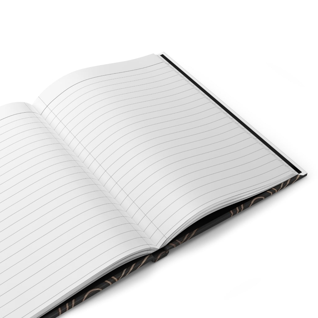 Music Notes Hardcover Journal — Gold Treble Clef Matte Notebook for Musicians & Songwriters