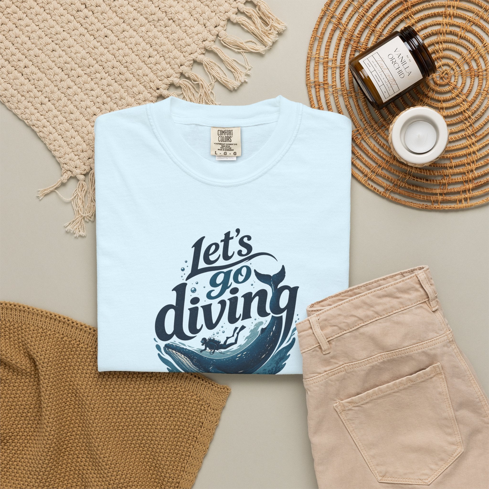 Let's go Diving Graphic T-Shirt — Beachy Summer Water Design