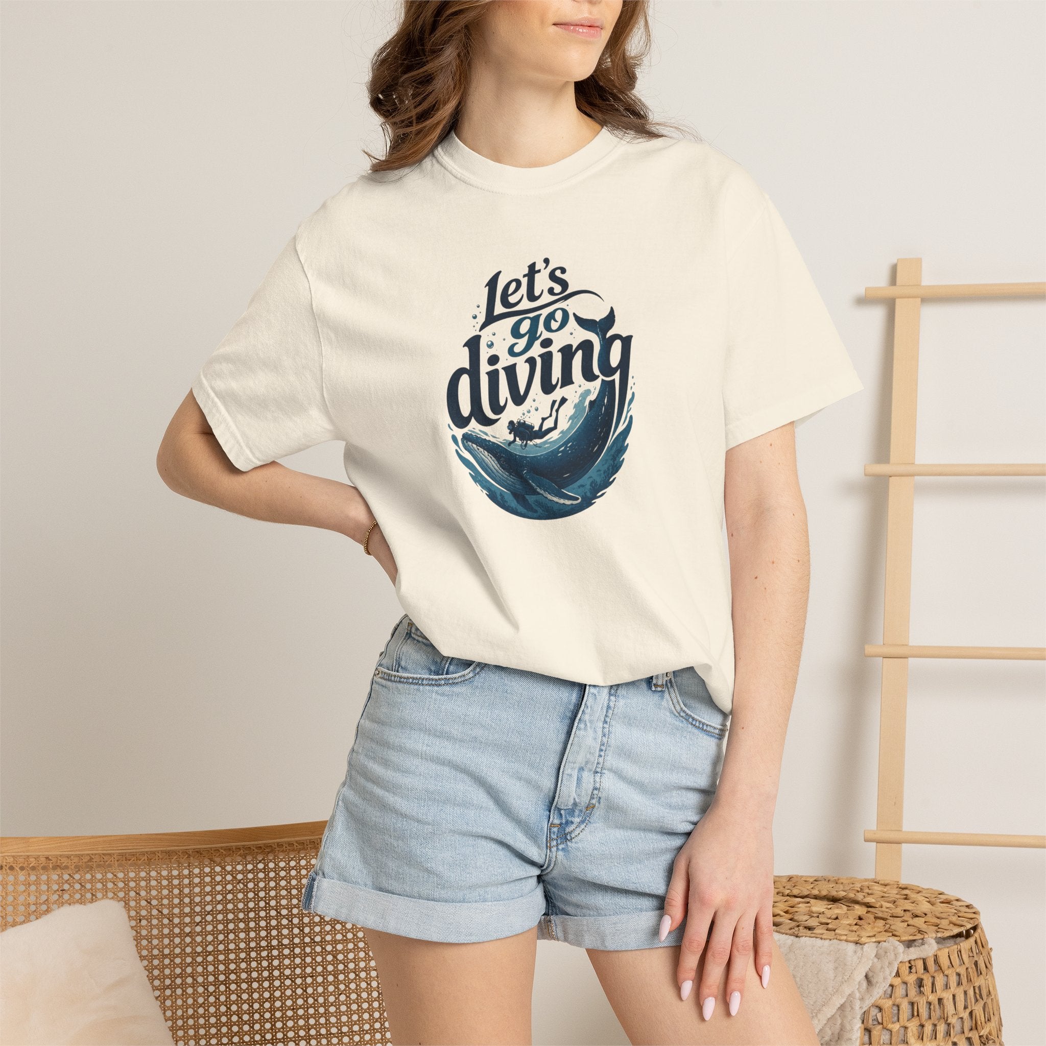 Let's go Diving Graphic T-Shirt — Beachy Summer Water Design