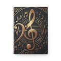 Music Notes Hardcover Journal — Gold Treble Clef Matte Notebook for Musicians & Songwriters