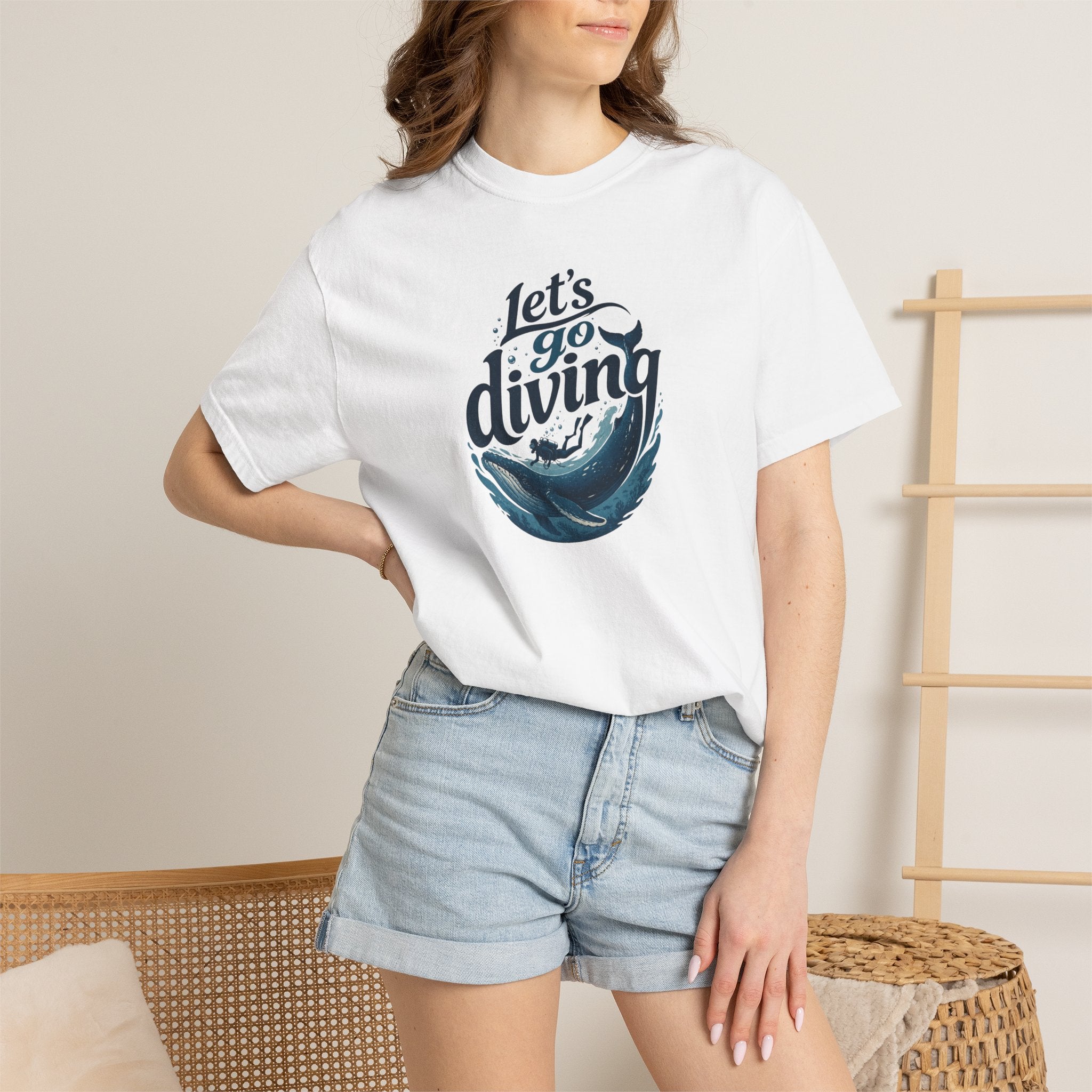 Let's go Diving Graphic T-Shirt — Beachy Summer Water Design