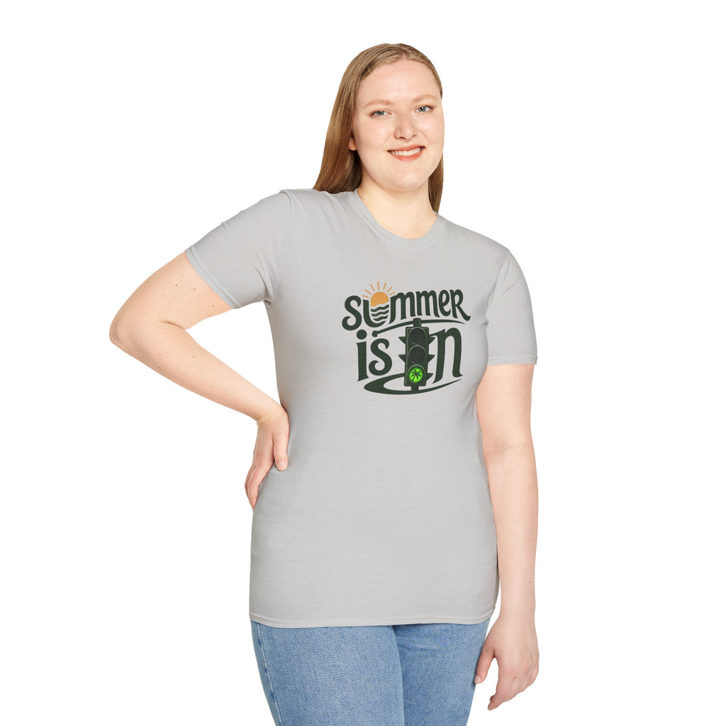Summer Is On T-Shirt — Retro Traffic Light Sun Graphic Tee