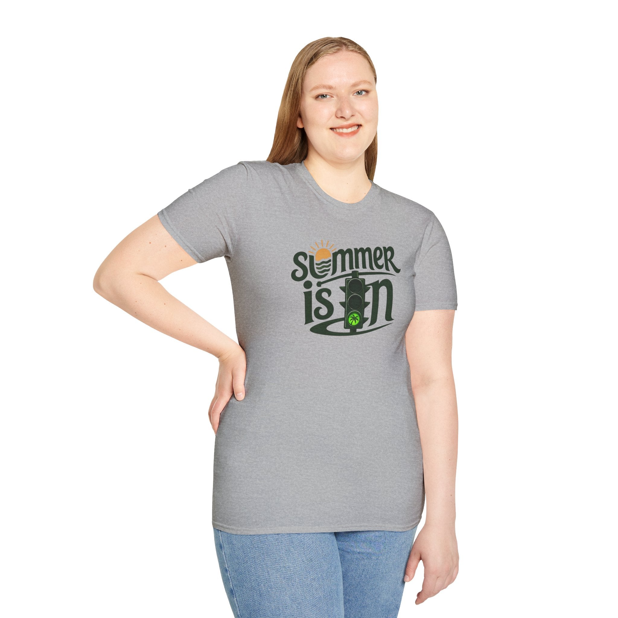 Summer Is On T-Shirt — Retro Traffic Light Sun Graphic Tee